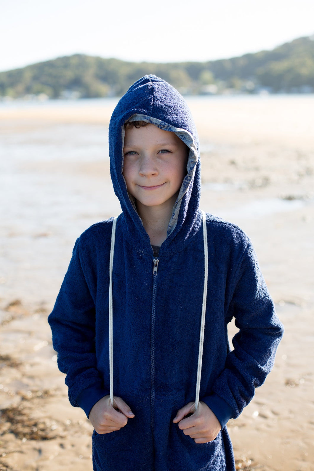 SECOND - Navy Blue All-in-one Towel Suits